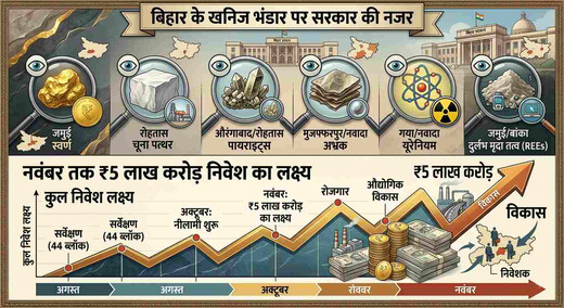 बिहार के खनिज भंडार पर सरकार की नजर, नवंबर तक 5 लाख करोड़ निवेश का लक्ष्य